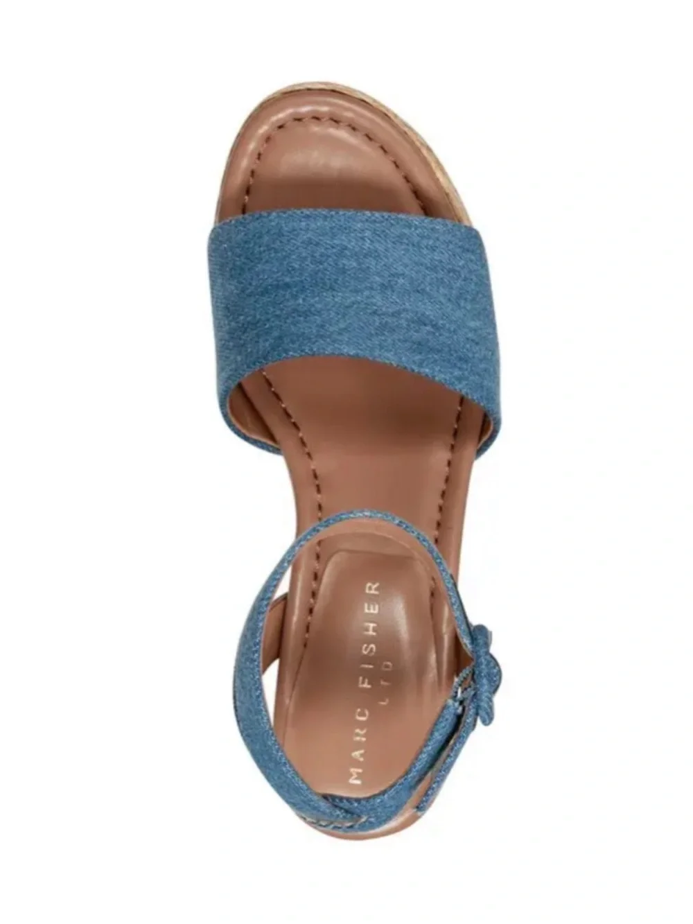 Marc Fisher Denim Blue Espadrille Platform Sandals